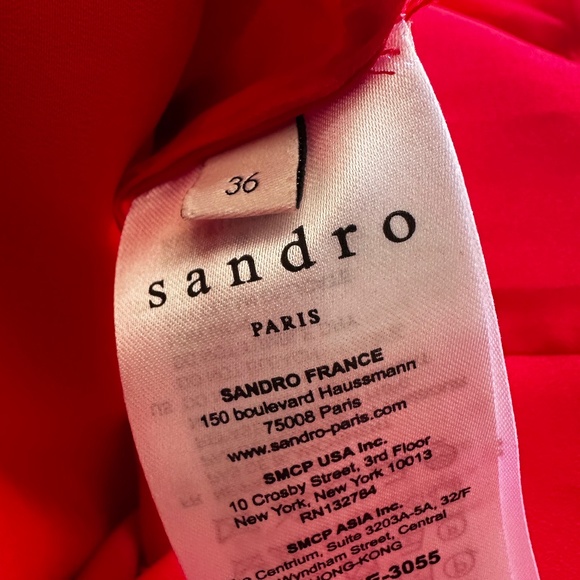 Sandro Paris Red Ruffled Midi Dress – Size 36 small - Picture 9 of 9